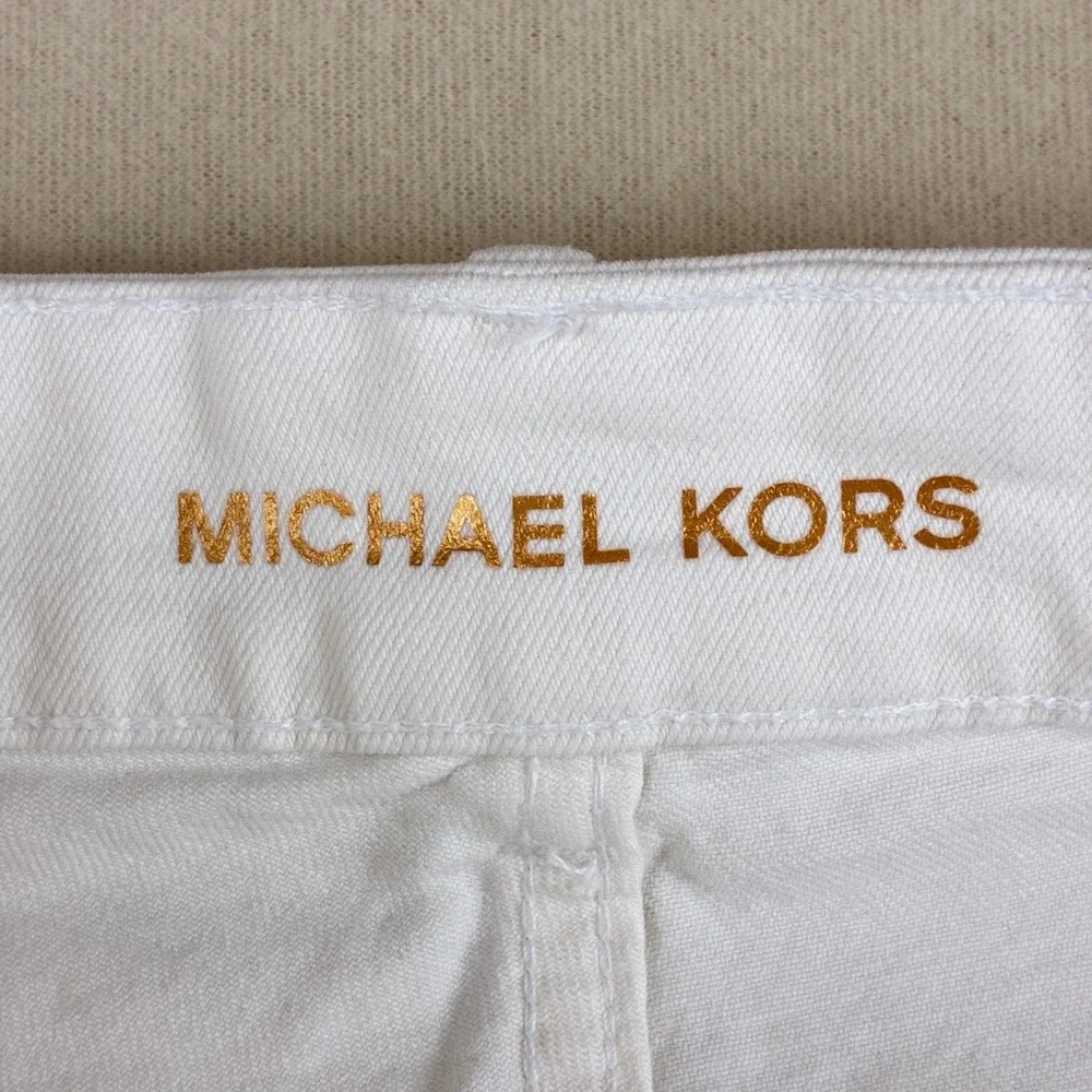 Michael Kors Womens Jeans 16W Cotton White Selma Skinny Ankle Denim Pants NWT